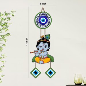 Décoration murale bohème pour bébé Krishna, protection contre le mauvais œil, Nazar Battu, décoration d'entrée de maison - Product Image 6
