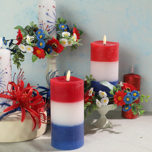 Velas de soja al por mayor, velas de pilar coloridas, ideales para centros de mesa del 4 de julio, desde Vietnam - Product Image 3