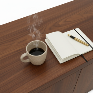 Buffet à 4 portes Soft Edge avec design moderne, finition en chêne massif, construction en MDF - Product Image 2