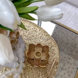 Portavelas rústico hecho a mano para mesa de comedor, cocina, decoración de interiores del hogar, portavelas de hierro para mayoristas. - Product Image 1