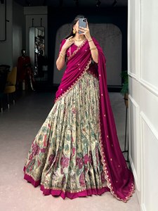 Wholesale Bridal Lahenga Choli for Wedding Party Wear with Lavisa Embroidery and Heavy Sequin Mirror Work Chunni <b>Blouse</b> - Product Image 2