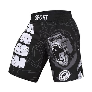 Pantalones Cortos de Lucha MMA Profesionales para Hombre, Sublimados, de Poliéster, Cintura Elástica, Ligeros, Duraderos, Cómodos, con Logotipo Frontal, para Entrenamiento en Gimnasio - Product Image 2