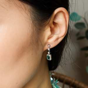 Collier émeraude véritable 15 carats, pendentif en argent Art Déco, cadeaux d'anniversaire pour elle, bijoux fins - Product Image 4