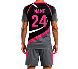 ชุดฟุตบอลแบบสปอร์ตพิมพ์ลายด้วยความร้อนสำหรับทีมชายหญิง เสื้อแข่งแขนสั้นพร้อมกางเกงขาสั้นแห้งเร็ว - Product Image 5