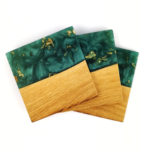 Posavasos de Madera y Resina de Alta Calidad, Grabado a Mano, Accesorios para Té y Artesanía en Madera, Posavasos de Resina al Mejor Precio - Product Image 2