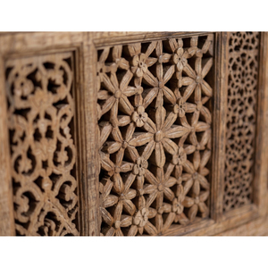 Indian Solid Wood Traditional Handmade Dining Room <b>Sideboard</b> with Carved Doors and 3 Drawers for <b>Storage</b> - Product Image 2