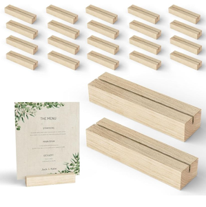 Supports de numéros en bois naturel, porte-cartes en bois dur pour numéros de table d'hôtel, restaurant, étiquettes de prix, affichage décoratif - Product Image 3
