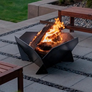 Contemporary Square Metal Fire Pit for Outdoor Relaxation Areas - Product Image 1