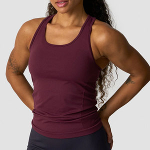Camiseta Deportiva de Compresión para Mujer, Diseño de Espalda en Y, Corte Largo, Ajustada, Transpirable, para Entrenamiento - Product Image 1