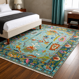 Hand Knotted Woven Wool Area Rug Persian Style Carpet Decorative Floor <b>Mat</b> for Living Room Bedroom Hotel Prayer Teen - Product Image 3