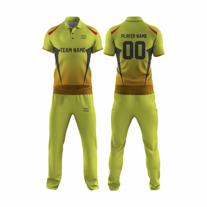 Conjunto de Uniforme de Cricket Personalizado para Hombre, Sublimado, Camiseta y Pantalones Deportivos, Absorbente de Humedad, Primavera/Verano, Kit Deportivo para Adultos, 100% Poliéster - Product Image 1