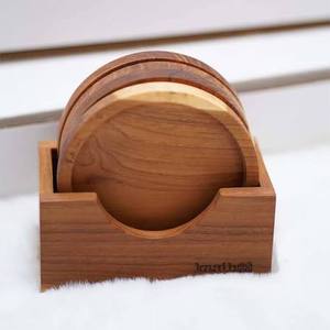 Sous-verre en bois écologique de haute qualité, durable, personnalisable, modèle Flexible Blue Lotus Lucy pour restaurants - Product Image 4