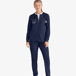 Bata de Laboratorio 2024 OEM de Alta Calidad, Transpirable y Cómoda, con Cuello Redondo, Bolsillos, Diseño Ajustado, para Uso Hospitalario, Chaqueta Sanitaria para Mujer - Product Image 1