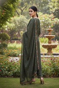 Stylish and Premium Cotton Silk Mehndi <b>Kurti</b> for Office and Regular Wear at Wholesale Price Casual Dresses <b>Kurti</b> - Product Image 4