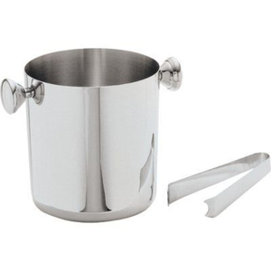 Seau à glace isotherme en acier inoxydable à double paroi de qualité supérieure avec pinces et couvercle, design poli à facettes, accessoire de bar pour la maison - Product Image 4