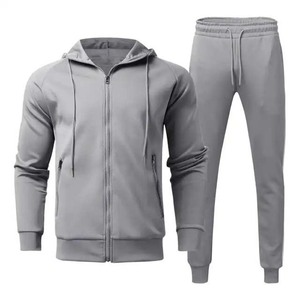 Ensemble de survêtements décontractés en coton deux pièces pour hommes Sweat à capuche zippé d'hiver et pantalon Survêtement écologique 100% coton pour hommes - Product Image 6
