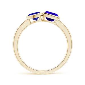 <b>Cushion</b> & Trillion Tanzanite Sagittarius Two Stone Ring Handmade Customized Fine Jewelry Wedding 14K Solid Gold - Product Image 4