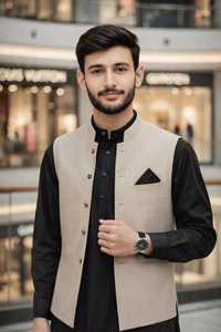 Traditional Sherwani <b>Waistcoat</b> For Men Premium Embroidered Formal Vest Wedding Celebration Ethnic Fashion Custom Design Sizes - Product Image 5