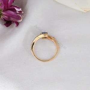 Anillo de Diamantes y Aguamarina Santa María, Oro Sólido de 14K, Joyería Fina, Proveedor Mayorista OEM ODM - Product Image 4
