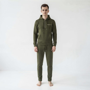 Ensemble de survêtement homme personnalisé coupe ajustée, vêtements de sport, tenue de gym, ensemble de survêtement tendance vert olive, survêtement deux pièces - Product Image 5