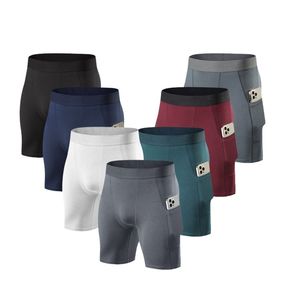 Shorts de compression pour hommes personnalisés, séchage rapide, taille élastique, extensibles, pour le fitness et le basketball, avec poches, vêtements de sport décontractés, OEM - Product Image 4