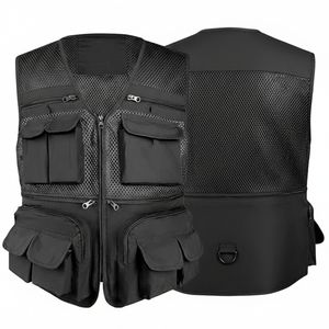 Gilet de travail décontracté pour hommes de haute qualité, sans manches, multi-poches, respirant, en polyester/coton écologique, personnalisable - Product Image 1