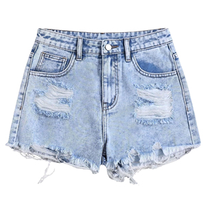 Shorts Vaqueros Desgastados de Alta Calidad Glory, Estilo Personalizado, Rotos, Unisex, Vintage, Transpirables, con Bolsillos Repujados, Último Diseño - Product Image 1