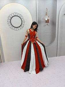 LAHENGA KEDIYU ( CHOLI ) PURE COTTON INNER <b>MICRO</b> COTTON REAL MIRROR WORK SUIT - Product Image 3