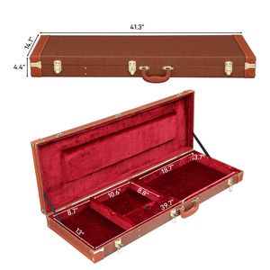 Custodia rigida quadrata in PU marrone per chitarra elettrica 82303602, compatibile con ST TL Burning Fire 170 Style, protezione per strumenti musicali - Product Image 6