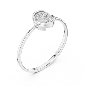 Anillos de oro macizo de 14k para mujer con diamantes de corte redondo minimalistas de Aries Jewel Designer, ideales para regalo, compromiso, aniversario, boda. - Product Image 5