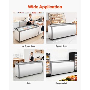Congélateur coffre commercial de 20 pieds cubes, vitrine à crème glacée avec roulettes verrouillables - Product Image 6