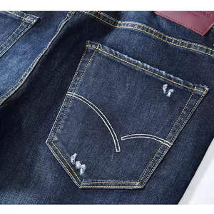 Pantalones Vaqueros de Mezclilla para Hombre, Corte Regular, de Alta Calidad, Cintura Media, Transpirables, Pierna Ancha, Color Sólido Oscuro, con Cierre, Moda Otoño/Primavera - Product Image 4