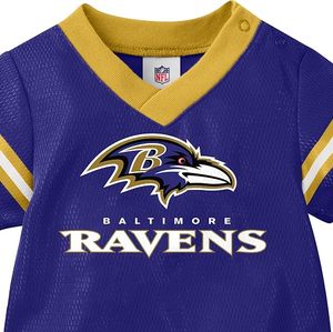 Baltimore Ravens Baby Jersey <b>Bodysuit</b> Purple Gold Mesh Personalized Number 00 Sports Onesie - Product Image 5