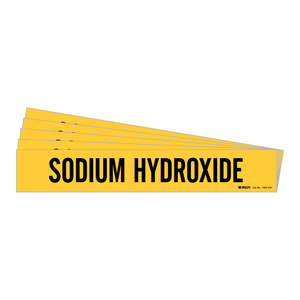 Marqueur de tuyaux en hydroxyde de sodium résistant aux produits chimiques Brady, 4 x 24 pouces, flexible, pour usage industriel et en laboratoire - Product Image 1