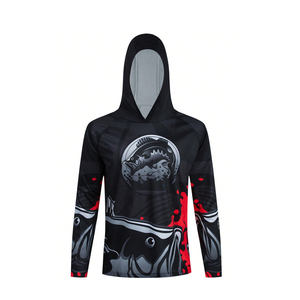 เสื้อฮู้ดตกปลาแบบซับลิเมชั่นขายส่ง ออกแบบเองได้ ป้องกันรังสียูวี แห้งเร็ว แขนยาว ผู้ผลิต OEM - Product Image 1