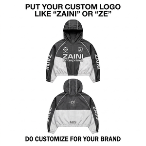 120 GSM Premium <b>Canvas</b> Waterproof Windbreaker <b>Jacket</b> Black White Panel Design Custom Logo High Street Private Label - Product Image 1