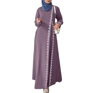 Robe Longue Musulmane en Dentelle pour Femme, Gilet à Manches Longues Tendance, Robes Décontractées de Printemps pour Femme - Product Image 1