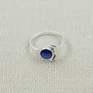Blue Sapphire Crescent <b>Moon</b> <b>Ring</b> 925 Sterling Silver Handmade Boho Statement <b>Ring</b> Celestial Jewelry Gift for Women Unisex Mom - Product Image 2
