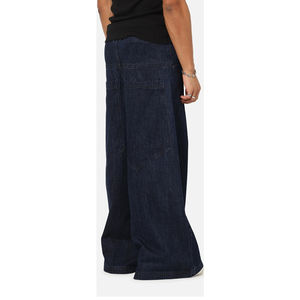 Jeans de mezclilla OEM 100% algodón ligeros de cintura media con lavado a la piedra para hombre, botones plateados personalizados, corte holgado, venta al por mayor - Product Image 4