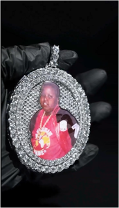 จี้เพชรโมอิสรูปที่กำหนดเองสไตล์3D สำหรับผู้ทดสอบรูปถ่ายจี้เงินแท้925จี้อัญมณีประกาย - Product Image 2