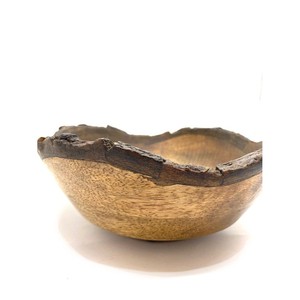 Handcrafted Natural Jodhpur <b>Wood</b> Bowl with Carved Edges - Wholesale - Product Image 3