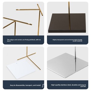 Gold <b>Mirror</b> Finish Stainless Steel Modern High-end Durable Sunglasses Display Stand Glasses Display Rack Eyewear Holder for - Product Image 5