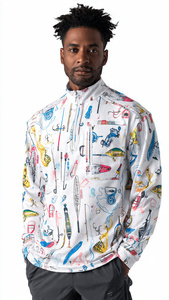 Nouveau maillot de pêche à sublimation avec fermeture éclair, 100 % polyester, sweat à capuche de pêche à sublimation, chemises de pêche à capuche, maillot anti-humidité - Product Image 2