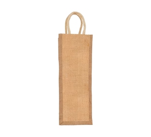 Sac cadeau en jute naturel pour bouteille de vin avec poignée en corde, sac de transport pour le shopping, logo personnalisé, emballage écologique pour la vente au détail et les événements - Product Image 3