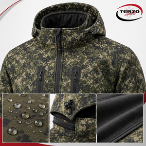 Chaqueta de Caza Digital Impermeable y Anti-UV para Hombre, Marca TERZO SPORTS, Diseño Sólido, para Invierno, con Capucha, 100% Lona, Estilo Táctico - Product Image 4