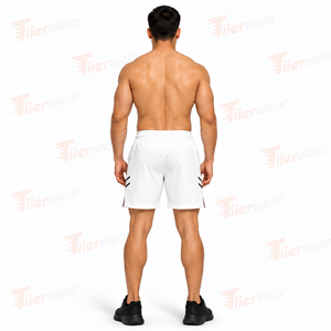 <b>Men's</b> <b>White</b> Quick Dry Board <b>Shorts</b> Mid Waist Drawstring Solid Color Casual Athletic Workout Gym Training <b>Shorts</b> - Product Image 4