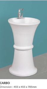 Lavabo de una pieza de fácil lavado manual, serie CARBO, tamaño 455x455x785mm - Product Image 3