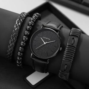 6239  4 pièces/ensemble Montre à quartz classique pour homme avec aiguilles rondes Ensemble de montres pour homme tendance Cadeau - Product Image 6