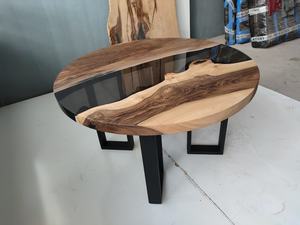 <b>Black</b> Epoxy <b>Table</b> Wooden Accent <b>Table</b> <b>Round</b> <b>Side</b> <b>Table</b> Handmade Furniture Live Edge <b>Table</b> Rustic Modern <b>Table</b> Natural Wood - Product Image 4