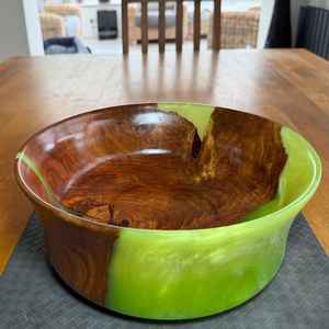 Elegante Tazón Redondo de Madera y Resina Ecológico para Almacenamiento de Alimentos en la Cocina y Contenedor Lavable - Product Image 5